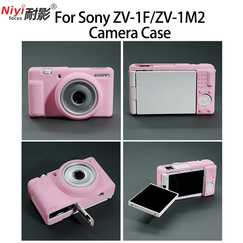Camera Case Soft Silicone ZV-1F ZV-1M2 Camera Body All-Round Sleeve with Wrist Strap for Sony Camera Outdoor Shockproof