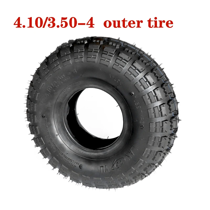 Electric Scooter Pneumatic Wheel Tire 4.10/3.50-4 Inner Outer Tyre 410/350-4 for Electric Scooter, Trolley Accessories