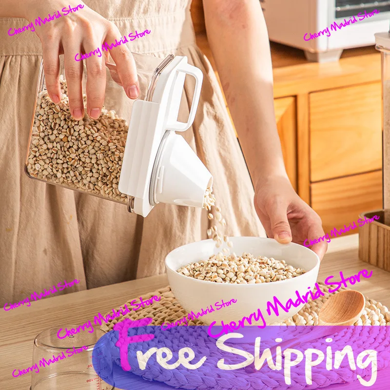 Kitchen Cereal Storage Container Rice Dispenser Dry Grain Organizer Nuts Coffee Beans Snacks Moisture Proof Detergent Household