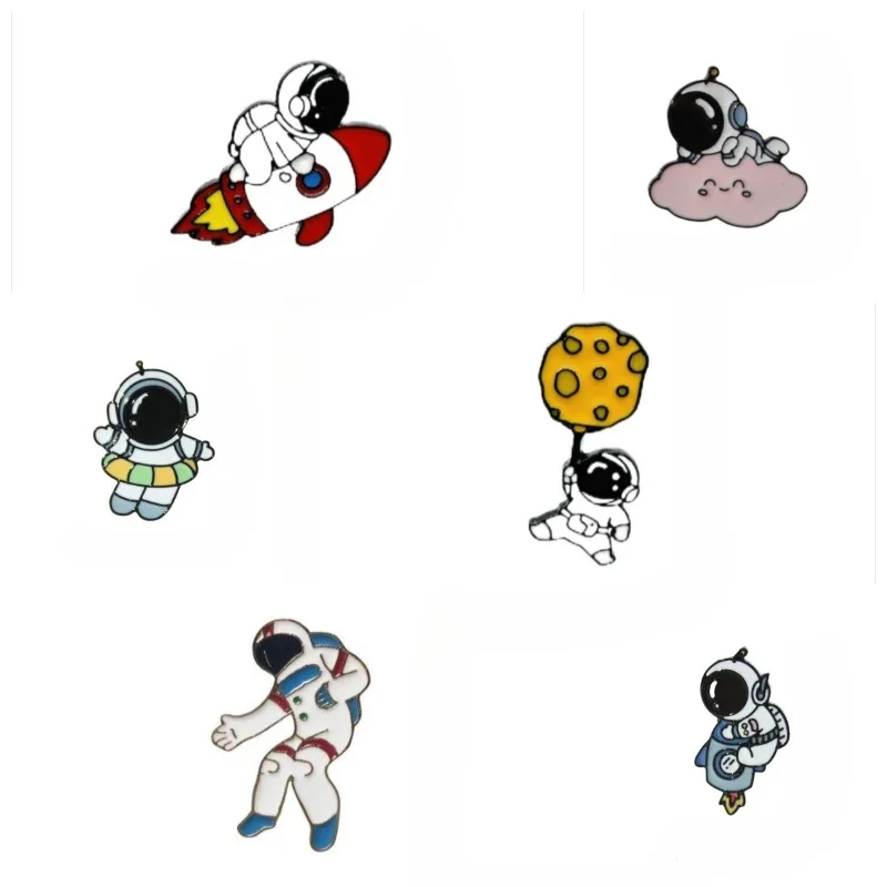 Space Biology Enamel Pin Custom Astronaut Cosmonaut Band Brooches Lapel Badge Cartoon Funny Life Jewelry I Need Space Wholesale