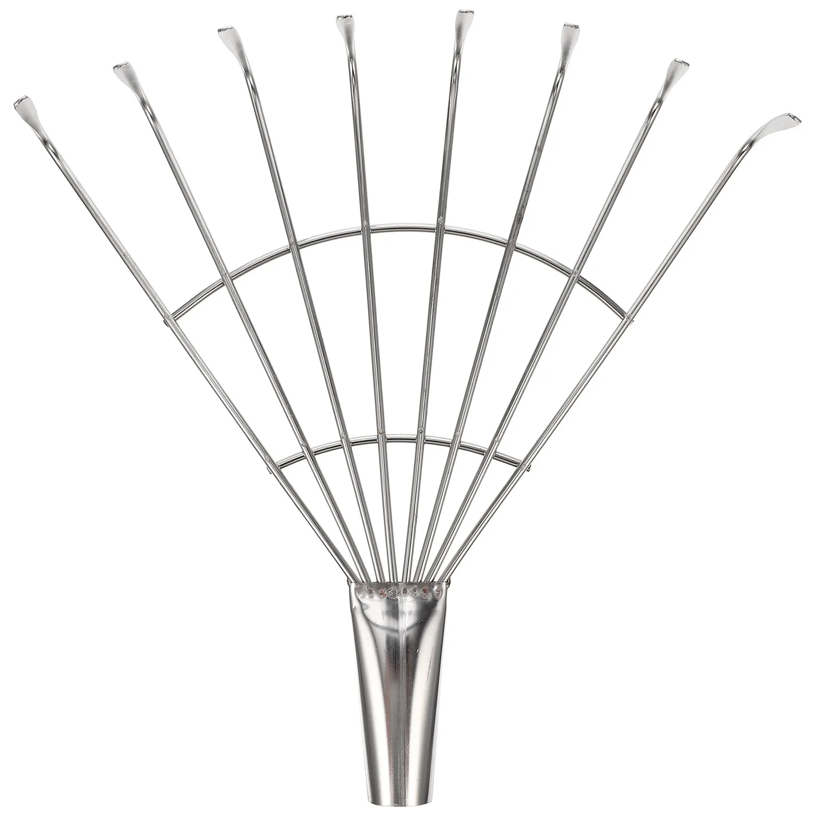 8-Tooth Stainless Steel Garden Rake Multifunctional Hand Rake for Soil Loosening Weeding Debris Removal Lawn Yard Maintenance