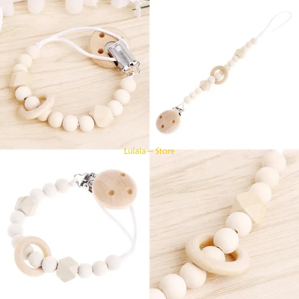 

Y4QA деревянная цепочка для соски, зажимы для соски, персонализированный зажим для пустышки, детский прорезыватель, кольцо, для