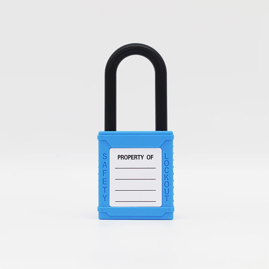 blue Industrial Safety Padlock LOTO lockout Nylon Engineering lock Personal Power lockout 38mm nylon shackle High security