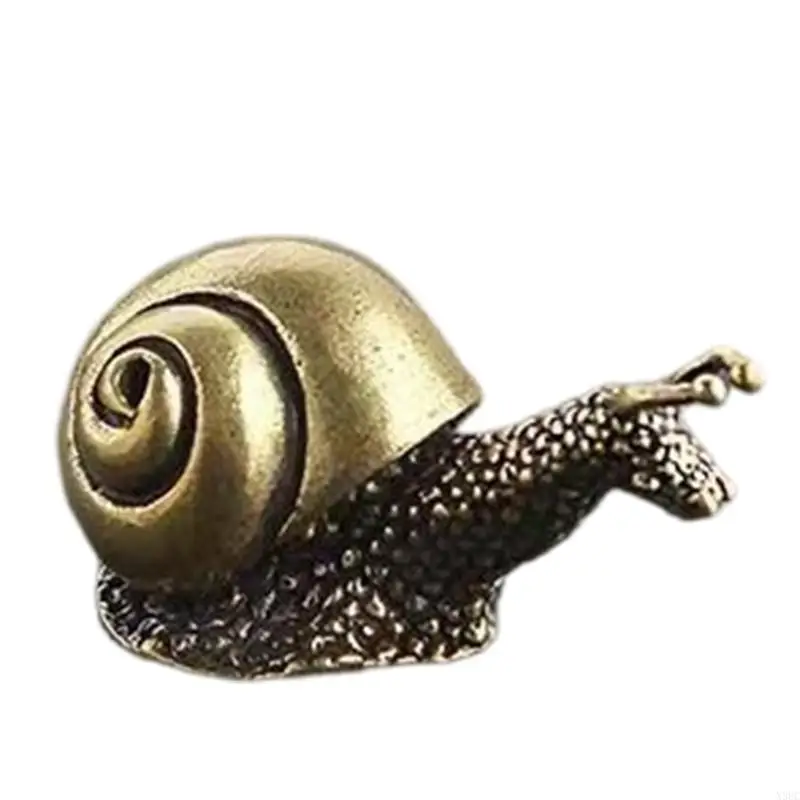 Miniature Snail Statue Antique Alloy Ornament Desktop Display Piece Teas Ceremony Companion Artistics Home Decors Gift X3UC