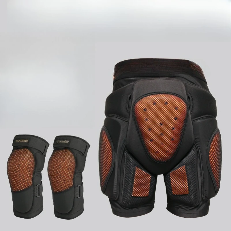 Ski Protective Gear Inner Wear Hip Pads Knee Pads Thickened Anti-drop Fart Pads Equipment Inner Protection Skating Full Set