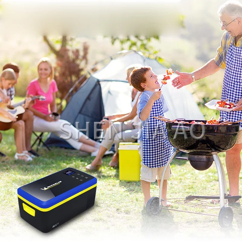 15L Tủ Lạnh Ô Tô Xe Nhà Kép Ngăn Đông Tủ Lạnh Nhỏ 12V Tủ Lạnh Di Động Tủ Lạnh DC 12/24V