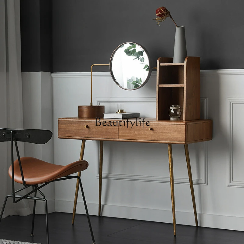 Nordic Light Luxury Dressing Table Home Small Apartment Modern Minimalist Bedroom Solid Wood Makeup Table