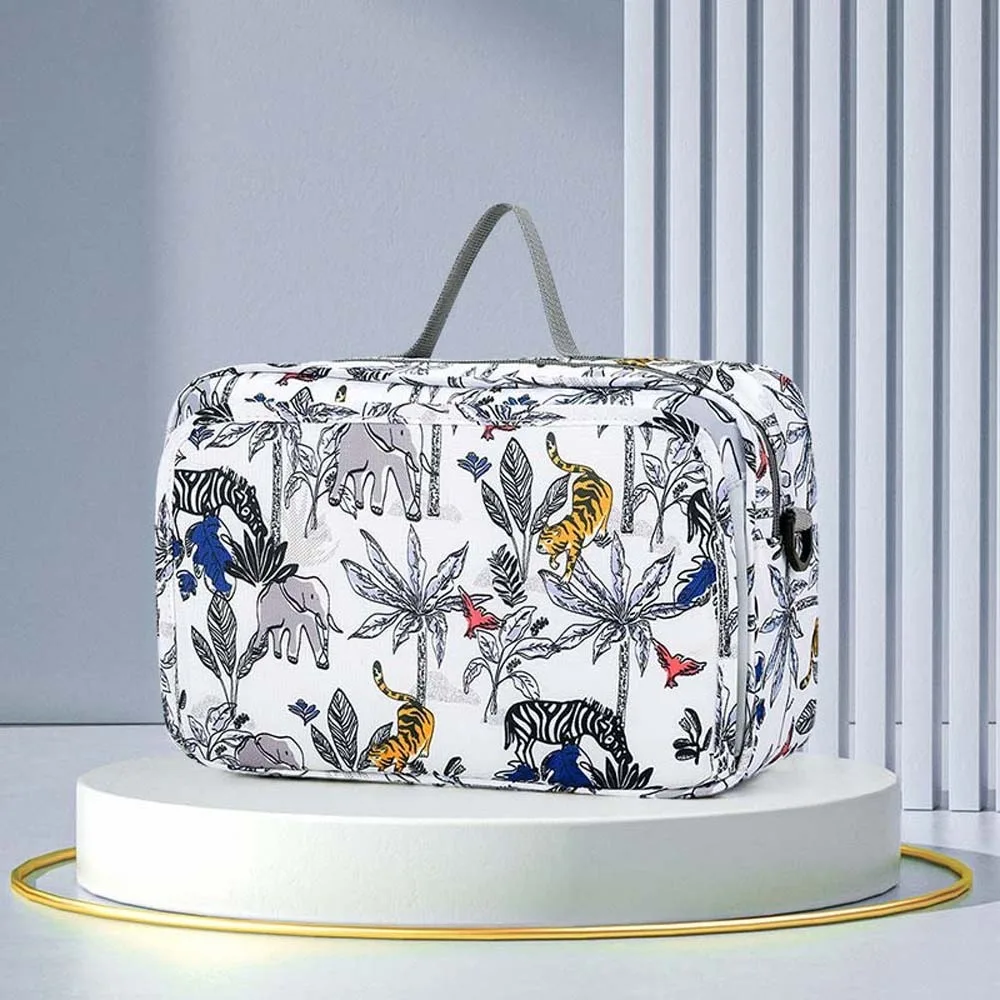 2 حجم حقيبة تخزين الحفاضات الناعمة سعة كبيرة رشاقته الأم النقل المنظم المطبوعة النايلون عربة طفل حقيبة للحمل يوميا #4