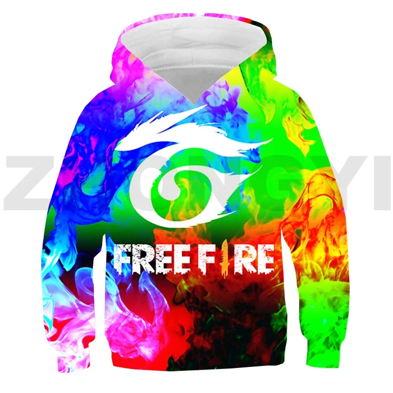 Bluzy z kapturem 3D z nadrukiem Free Fire Garena chłopięce dziewczęce fajny płaszcz Top clothing Free Fire Game Baby sweter oversize