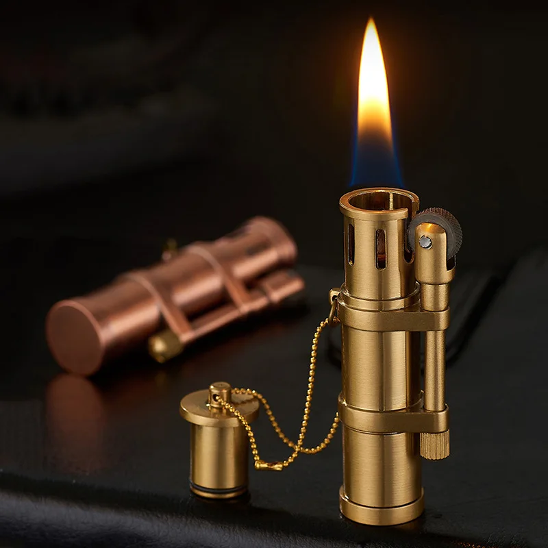 

Classic Retro Lighter Tanker Flint Metal Personality Creative Windproof Lighters Cigar Smoking Accessories Gift for Man
