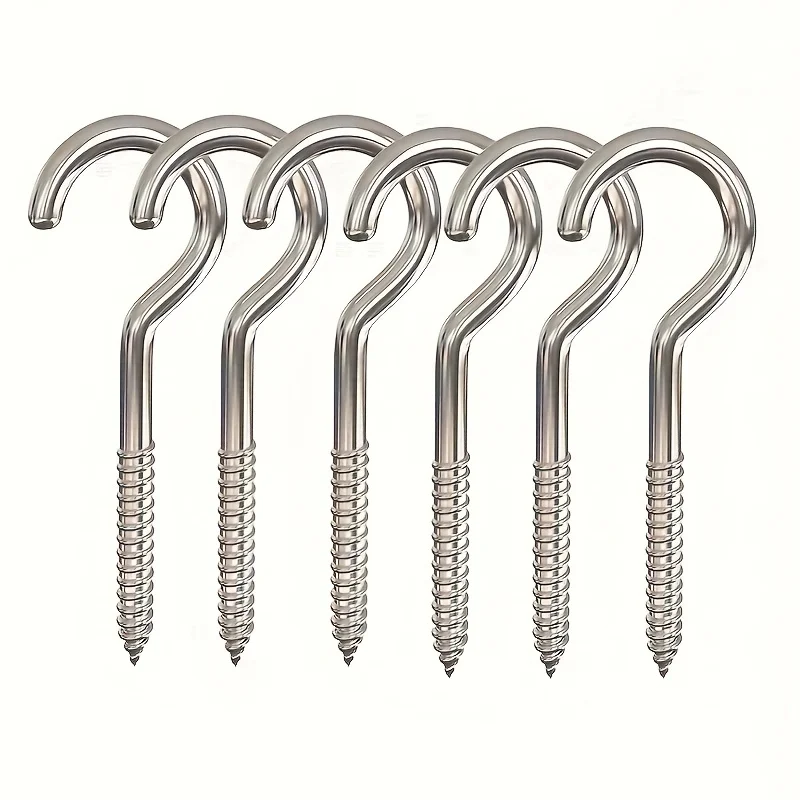 Self-tapping Hook Screw Large Heavy Duty Eye Hooks 6pcs Wood Sheep Eye Screws Large Hooking Bolt for Wood Securing Light