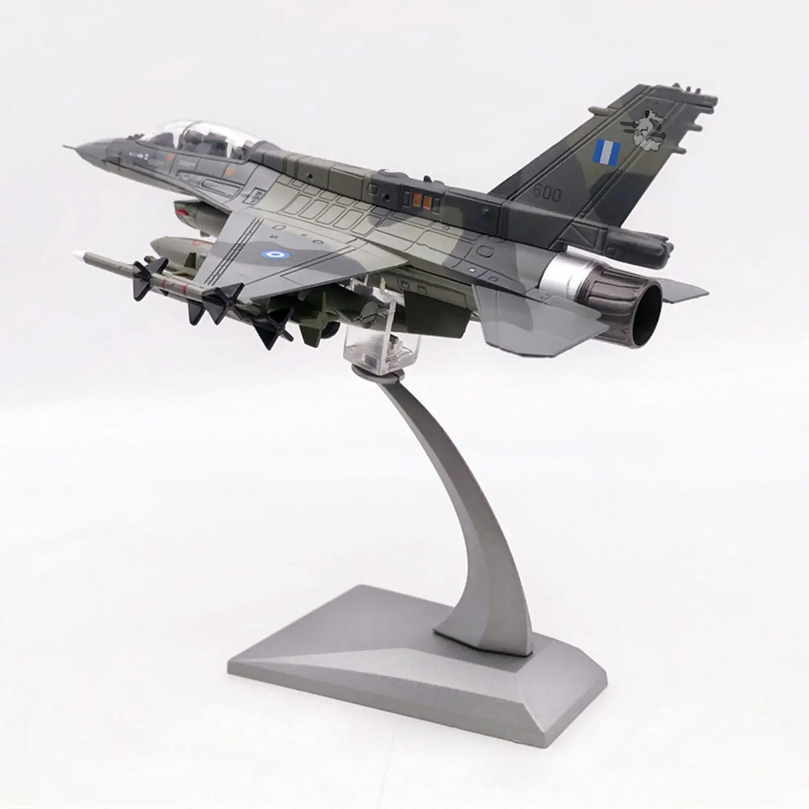

Diecast 1/72 Scale F16D Fighter with 2 Display Stand Desktop Decoration Plane Model for Home