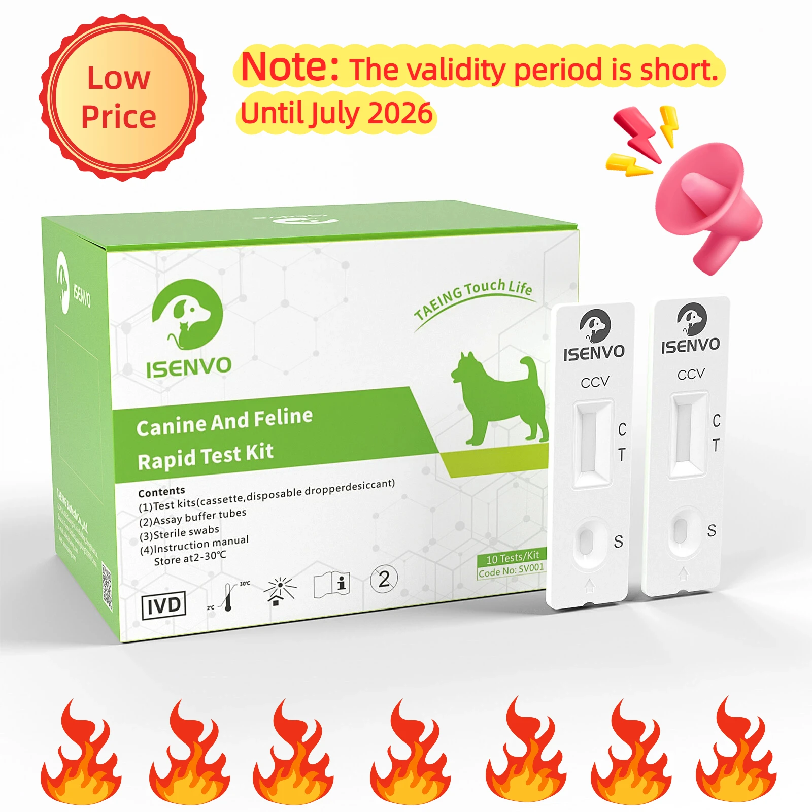 Low Price Promotion-CCV-Canine Coronavirus CCV Ag Detection Dogs Home Health Testing Kit