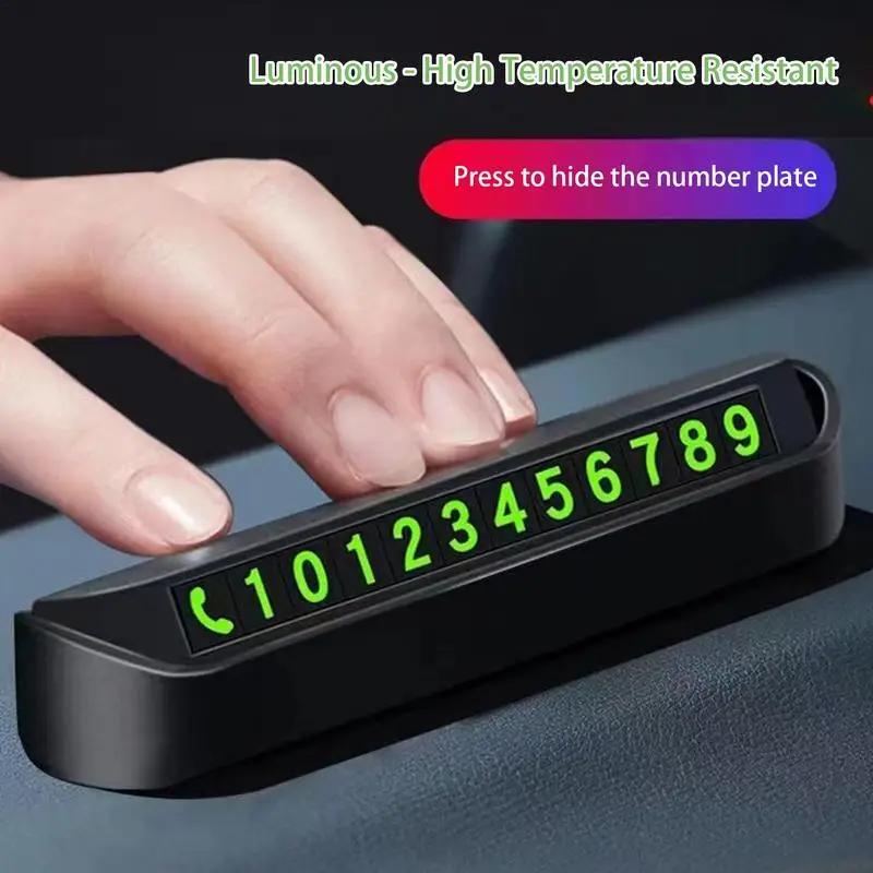 Temporary Parking License Plate Number Glowing In The Dark Hide Night Light Parking Card Number For Garage Temporary Parking