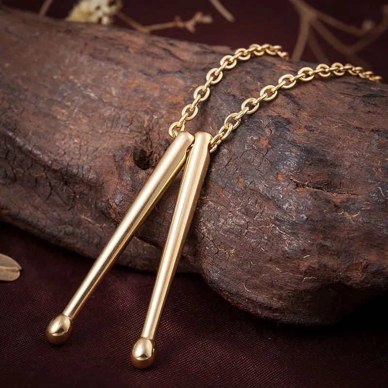 Stainless Steel Drum Stick Men and Women's Necklace Drum Stick European and American Men's Necklace Pendant