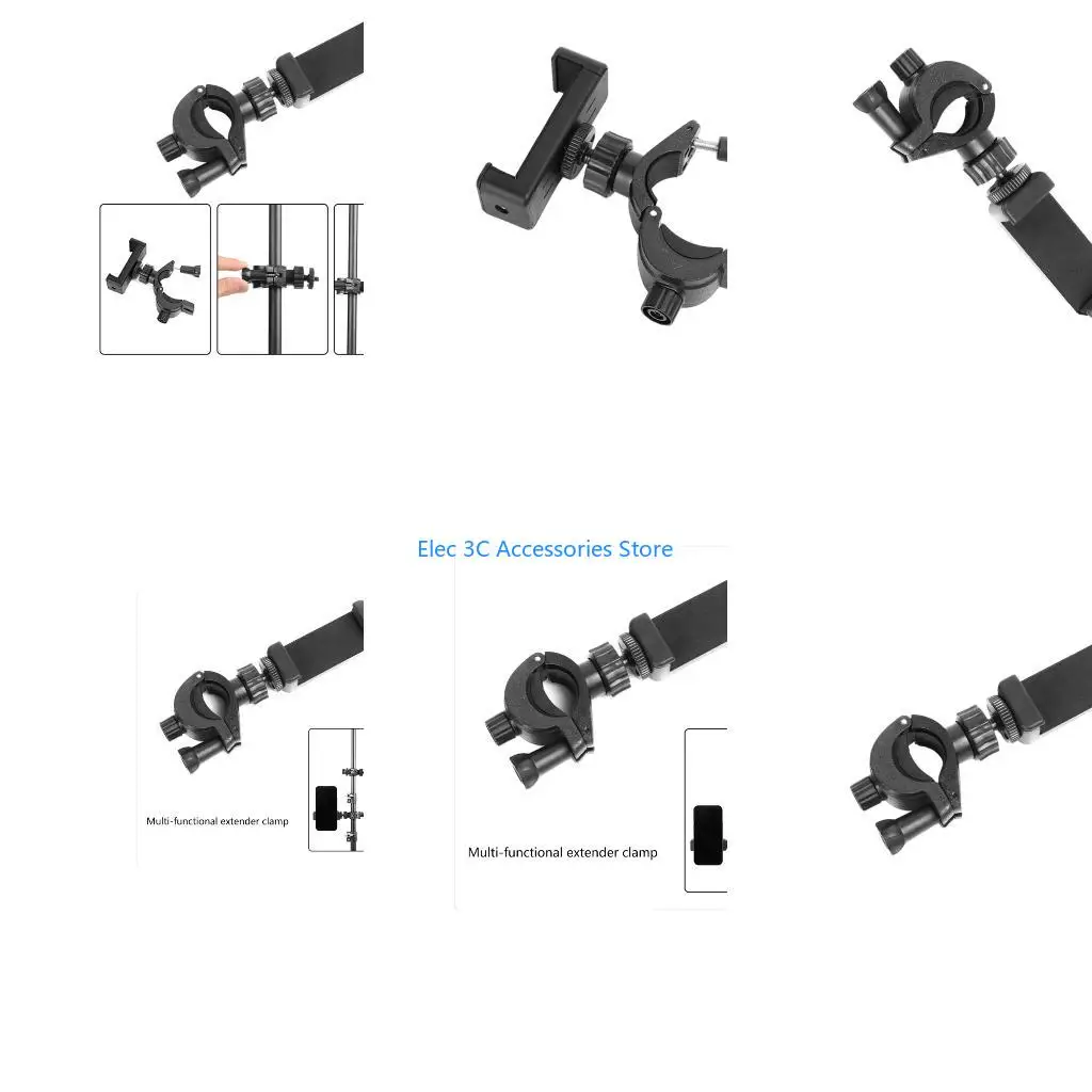 Y51A Rotatable Smartphone Holder For Mic Stands Tripod Phone Mount Brackets Expansion Clamp For Vloggings Video