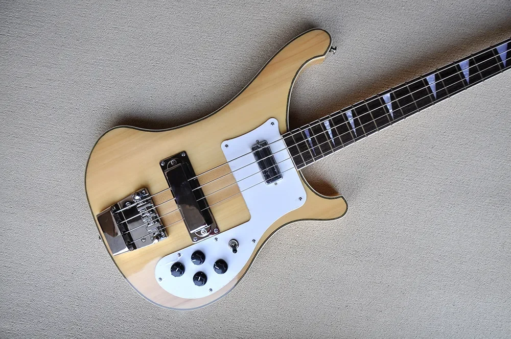 Natural Wood Body 4 Strings Electric Bass Guitar With Rosewood Neck Through Body,Provide Customized Services