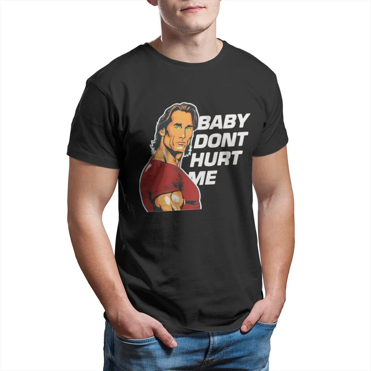 Baby Don't Hurt Me Funny Meme T Shirts Men's  Cotton Fun T-Shirt Round Collar  Tee Shirt Short Sleeve Tops New Arrival