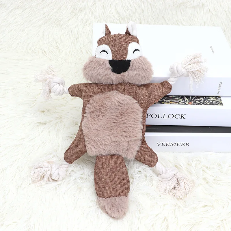 Pet Toys Plush Soundmaking Dog Supplies Durable and Bite Resistant Fox and Squirrel Pet Toys