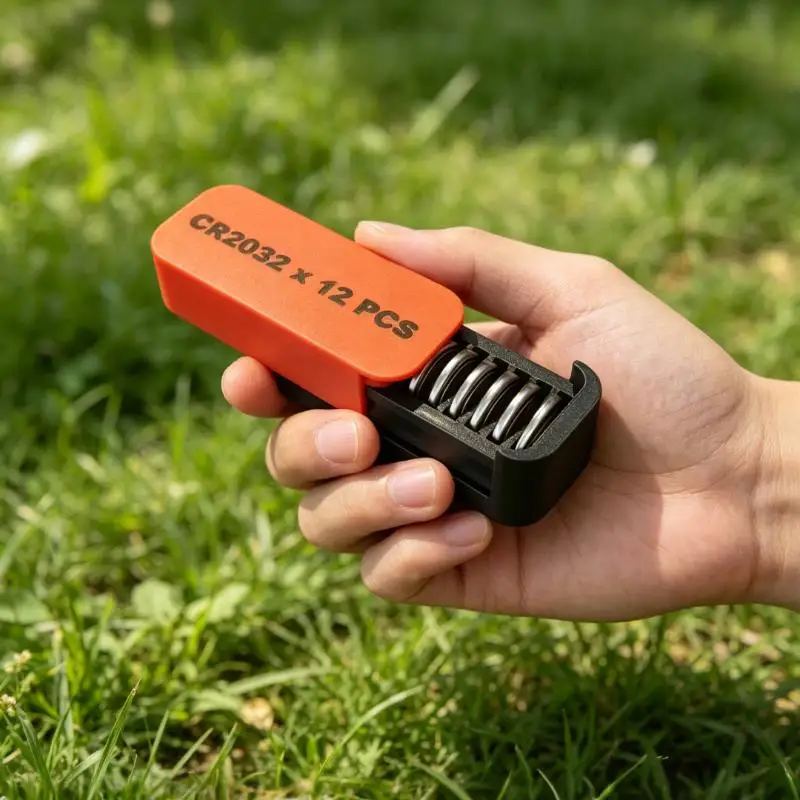 Generic CR2032 12 Pcs Button Battery Storage Case 3D Printed Portable Organizer Shockproof Holder For Home Outdoor Travel