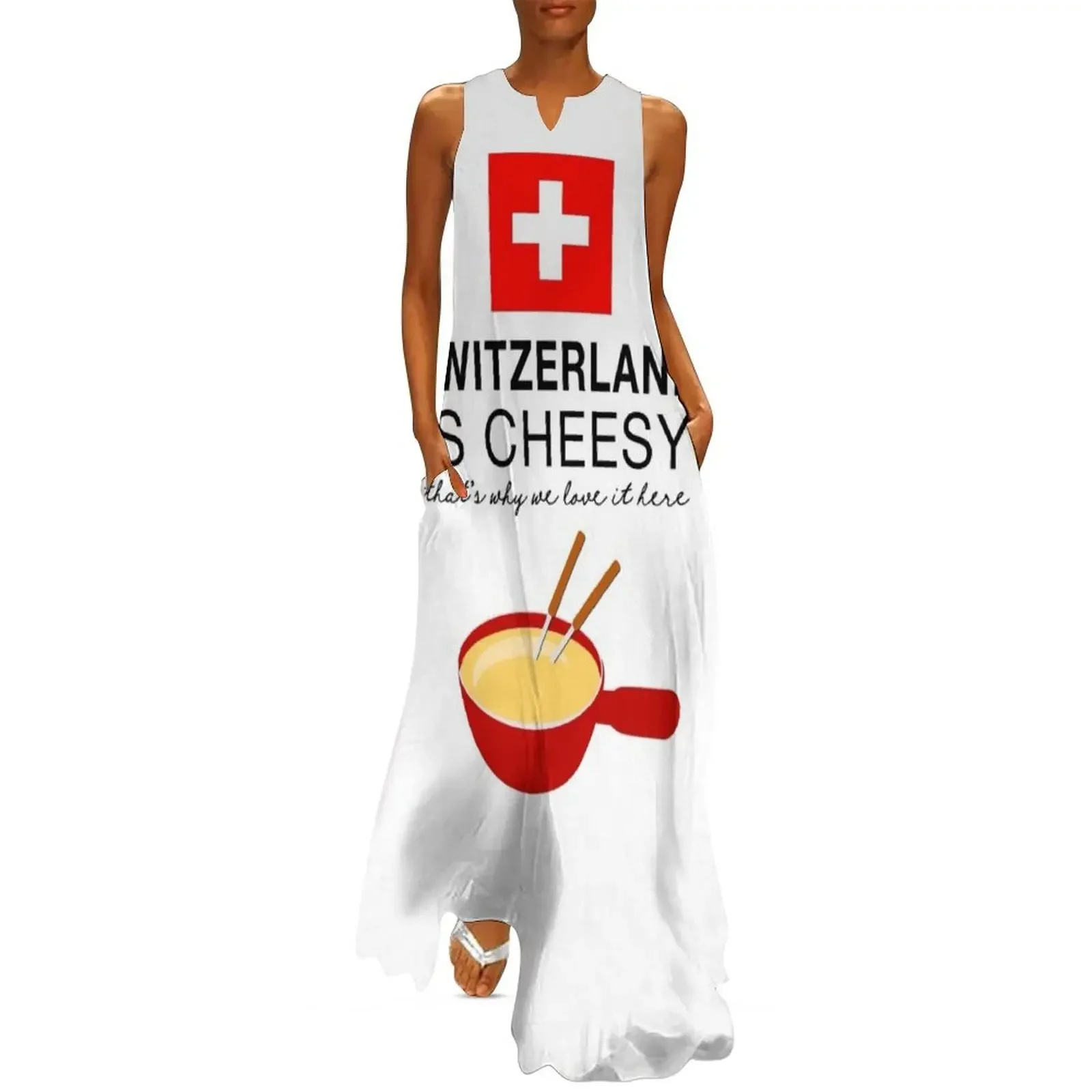 

Swiss Fondue Long Dress women's luxury party dress Women's evening dress festival outfit women Women long