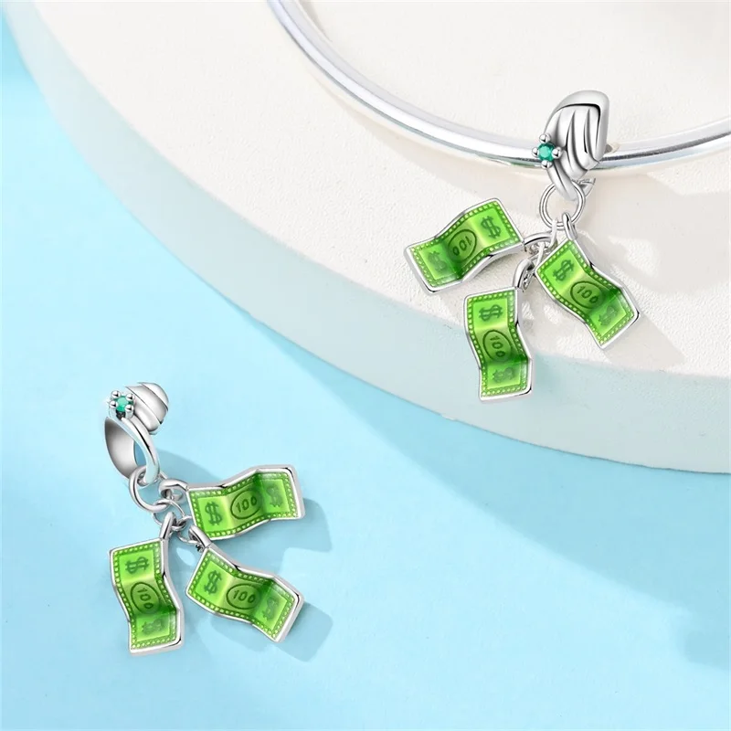 

New 925 Sterling Silver Wealth Freedom Charms Pendant Fit 3mm Original Bracelet DIY Women Exquisite Birthday Party Jewelry Gifts