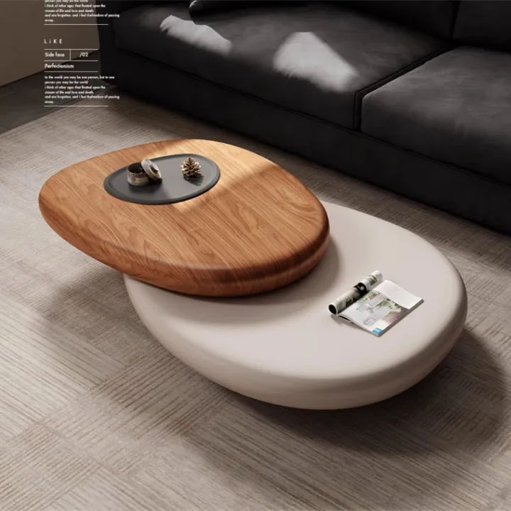 

Cobble coffee table small apartment Italian minimalist living room home designer special-shaped modern simple rotating coffee ta