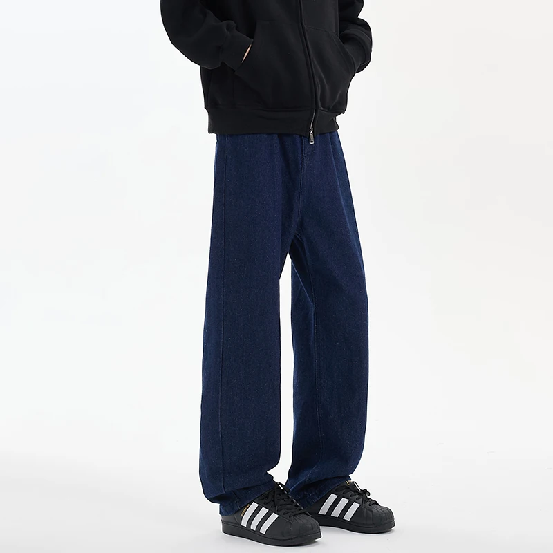 

Мужские модные джинсы из смесового хлопка на все сезоны, прямые брюки – стильные, простые, повседневные, универсальные брюки S-2XL