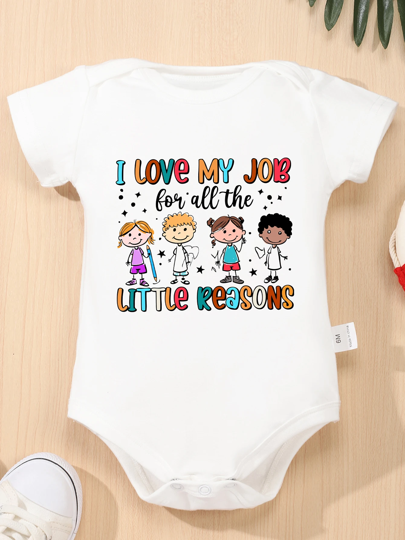 Onesie Bodysuit Toddler Rompers Cute Girls Boys Pattern Jumpsuit Boy Girl Clothes Baby Infant I Love My Job Print 0-24M Newborn