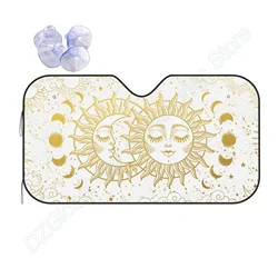 Windshield Sun Shade Moon Tarot Car Front Window Sunshade Blocker UV Visor Retractable Automotive Sunshades for Vehicle SUV