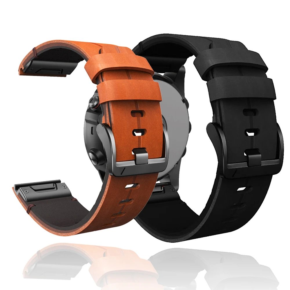 

QuickFit 22mm 26mm strap for Garmin Epix Gen 2 Official Fenix 7X Pro 5Plus 6XPro Enduro 2 leather bracelet strap Accessories
