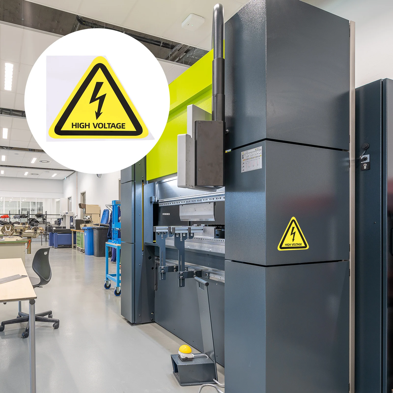 علامة تحذير السلامة ملصق الجهد العالي للألواح الكهربائية ملصق تحذيري مقاوم للماء ذاتي اللصق لحماية المعدات #4