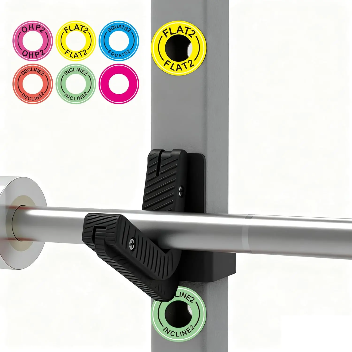 1 Inch Holes 12 Pcs Power Squat Rack Barbell Magnetic Position Markers Reminders Labels