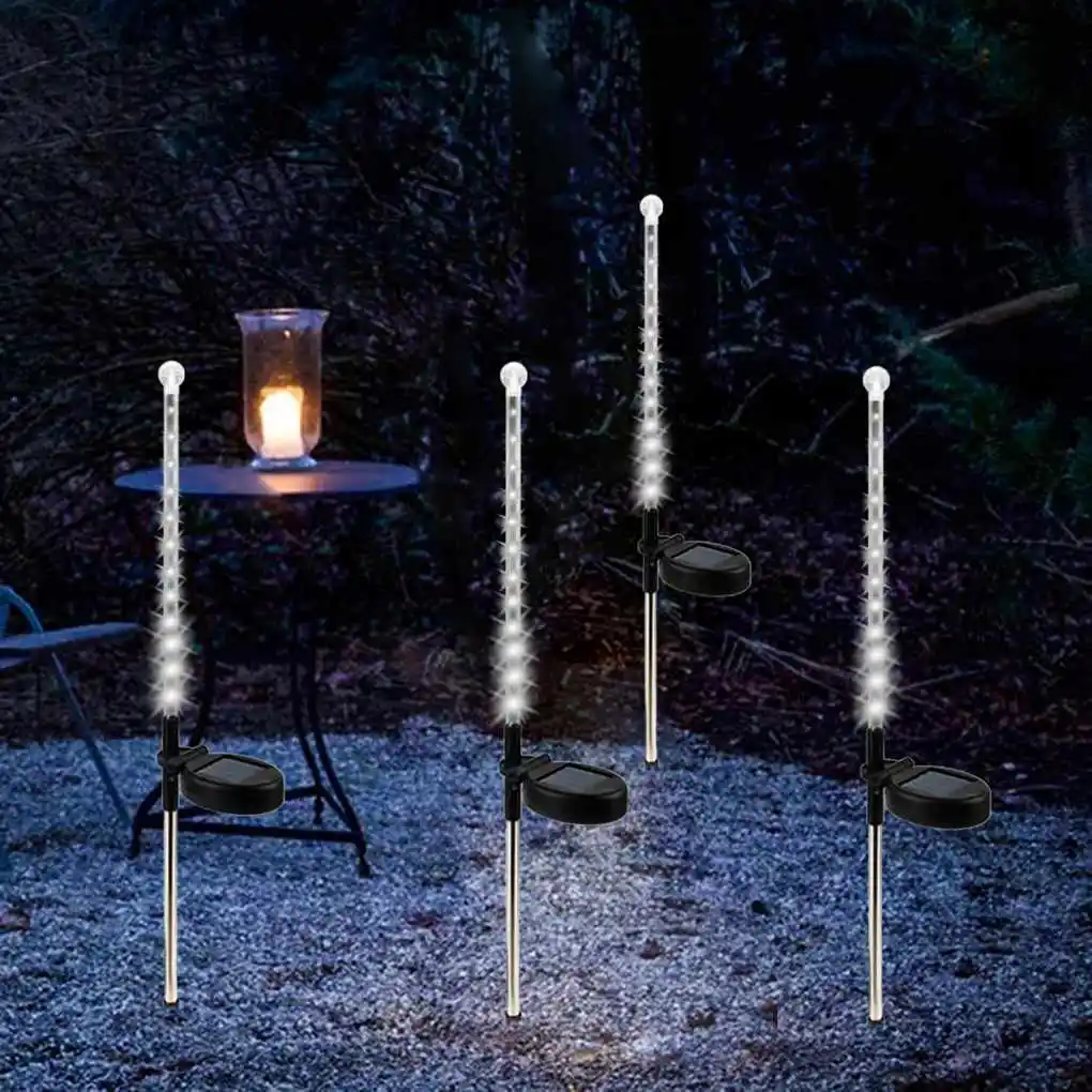 2Pcs/set Solar Lights LED Falling Rain Meteor Shower Lights Christmas Tree Halloween Holiday Party Wedding Garden Decoration
