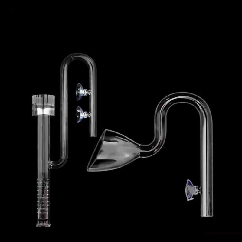 Aquarium ADA Style 13/17mm Glass Lily Pipe Inflow Outflow The Glass Inlet and Outlet Water Pipe in Bell Grass Cylinder Oil Film