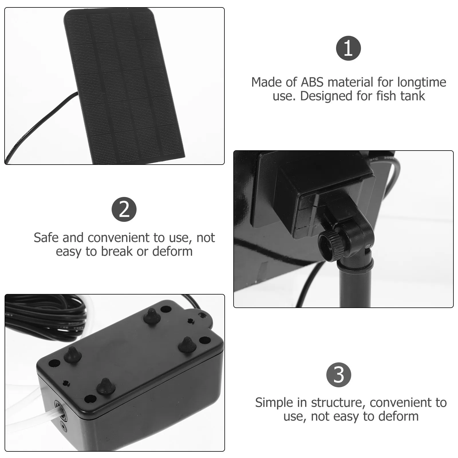 

Solar Air Pump 5V 1.6W High Efficiency Quiet Operation for Fish Tank Pond Aerator Outdoor Aquarium Oxygenation System