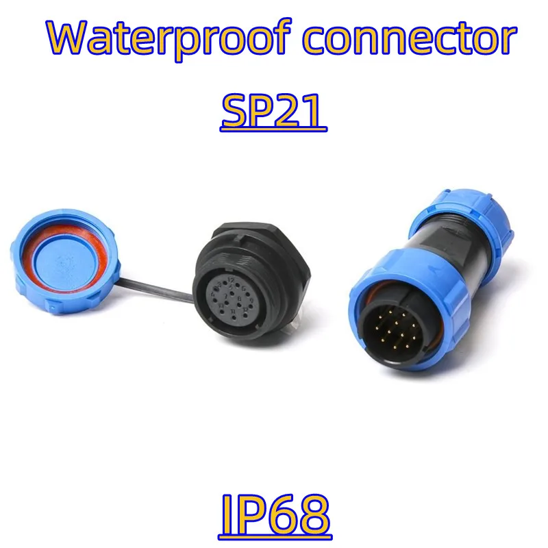 Waterproof Connector SP2110 SP2112 Rear Nut Fixed IP68 Waterproof Cable Male Plug Female Socket 2P 3P 4P 5P 9P 12P