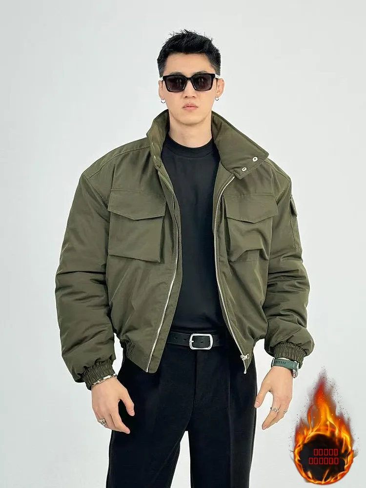 

Мужская зимняя куртка-бомбер Light Cavalry Jaet из хлопка, в американском стиле, с воротником-стойкой, свободного кроя, повседневная, для работы