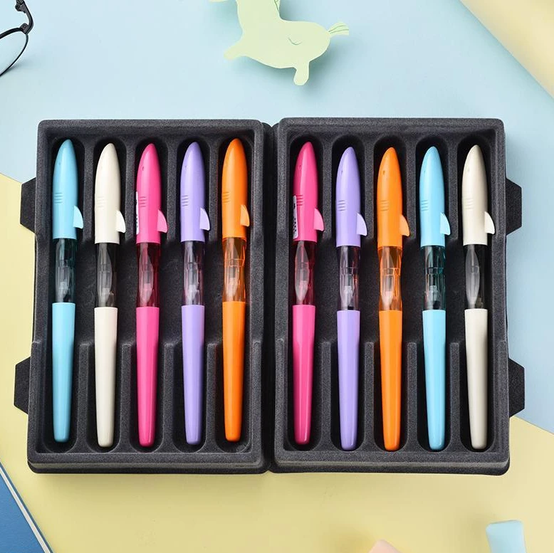 

10 шт., милая авторучка с изображением акулы JINHAO, сменный мешок с чернилами, EF 0,38 мм, чернильная ручка с наконечником, гладкое письмо для студентов, канцелярские принадлежности, подарки