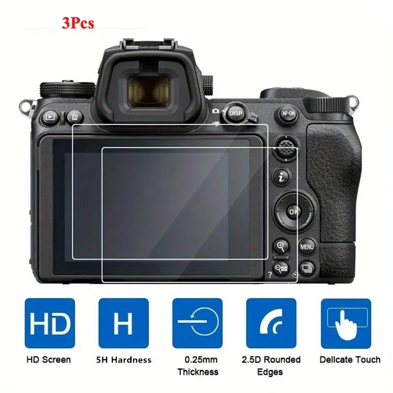 3Pcs 9H Tempered Glass Screen Protector For Nikon Z9 Z9II Z8 Z7 Z7II Z6 Z6II Z5 Z50 Z30 Z70 Z72 Z62 Z FC Camera Glass Film
