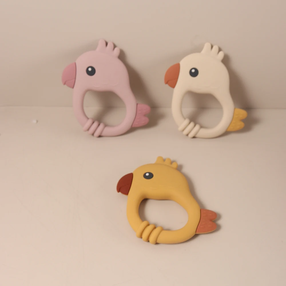 

Cartoon Baby Silicone Parrot Bird Teether Food Grade Safe Teether Cute Teeth Pain Toy Teething Gift Oral Care Colorful Pop