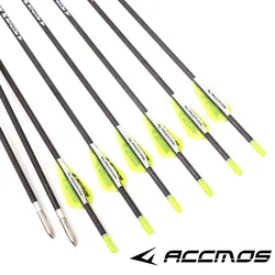 Accmos-Pure Carbon Arrow for Shooting and Hunting, Archery Accessories, Spine 350-1000, ID 3.2, 6PCs, 12 PCs, 36PCs, 0.009