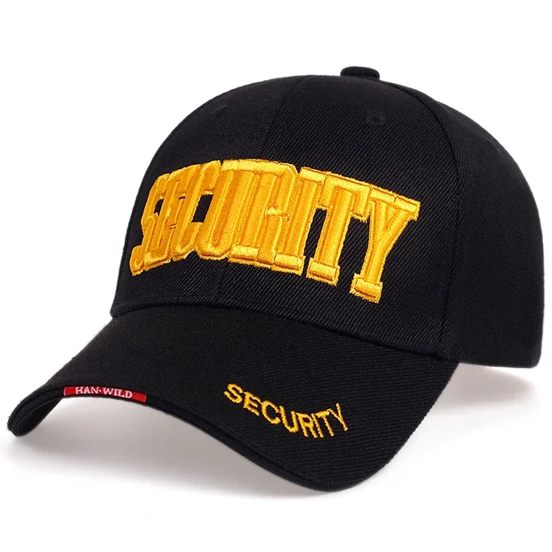 Unisex Security Letter Embroidery Baseball Caps Spring and Autumn Outdoor Adjustable Casual Hats Hip Hop Hat Sunscreen Hat