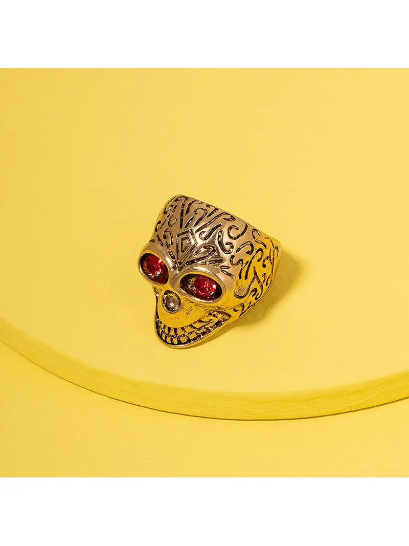 

Exaggerated loween Skull Rings for Men And Women Faionable Street Snap Korean Retro Hong Sle Accories Alloy Material