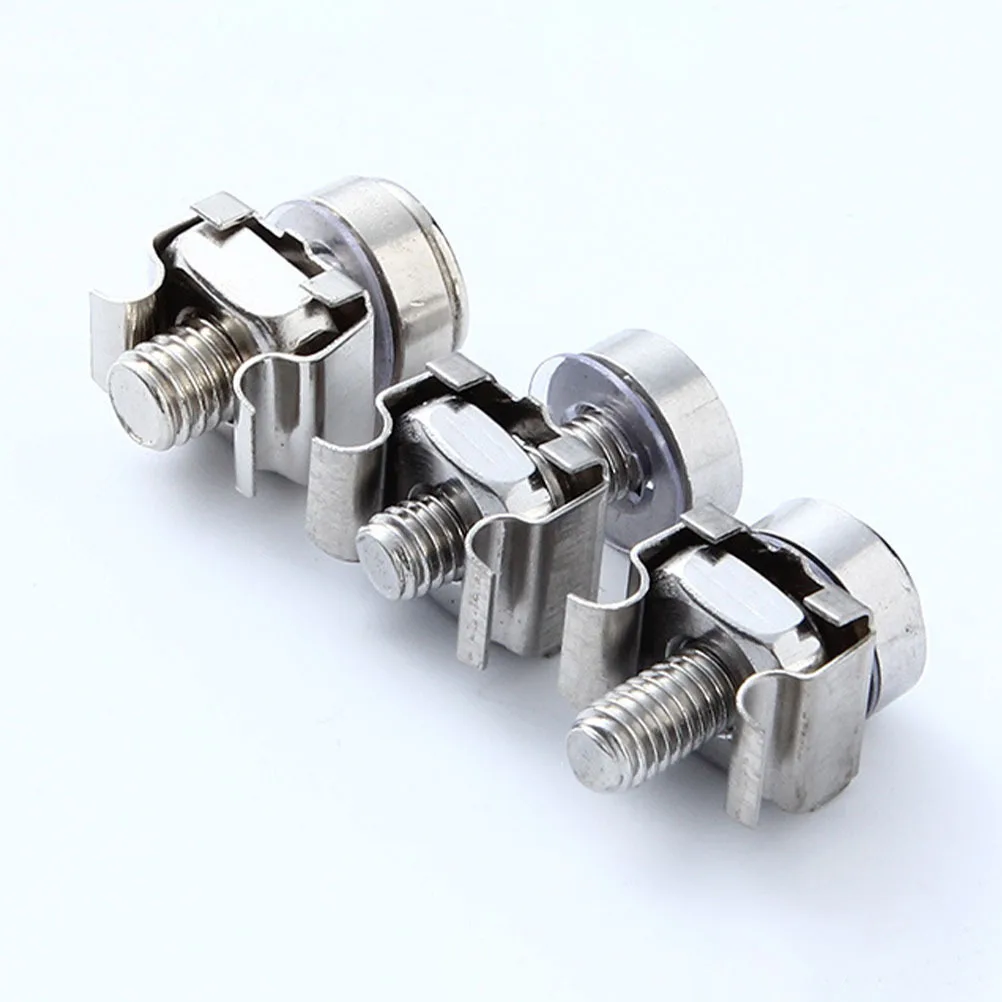 

50Sets Cabinet Screw Durable Stainless Steel Head Square Hole Mounting Fastener for Server Rack Machine
