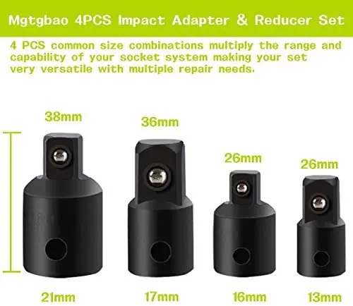 12 Chiếc Máy Khoan Ổ Cắm Adapter Và Giảm Tốc Bộ Mở Rộng Bộ Chuyển Máy Khoan Vào Tốc Độ Cao Hạt Driver 1/4 ", 3/8" Và 1/2 "Ổ