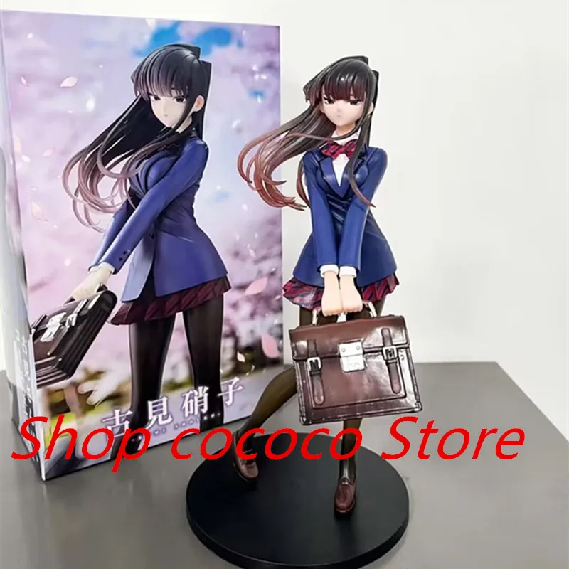 

25CM Anime Komi san wa Komyushou Desu Figure Komi Shouko Dream Tech 1/7 Wave School Uniform Ver Model Toy Gift Action Figure