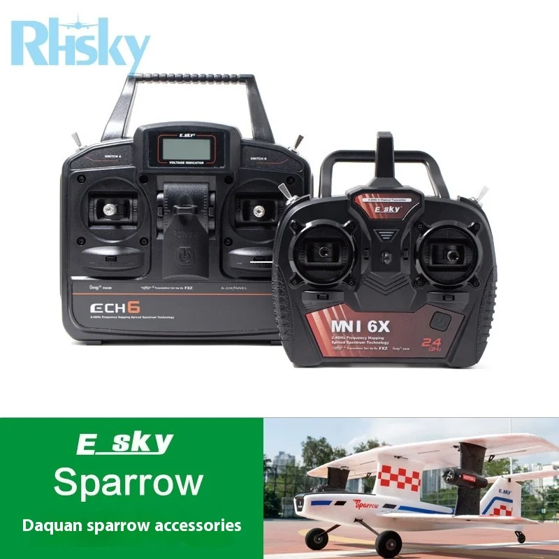 Accessoires pour biplan Esky Sparrow, fusélage, ailes principales, hélices, compartiments pour moteurs, train d'atterrissage, moteurs, supports d'ailes