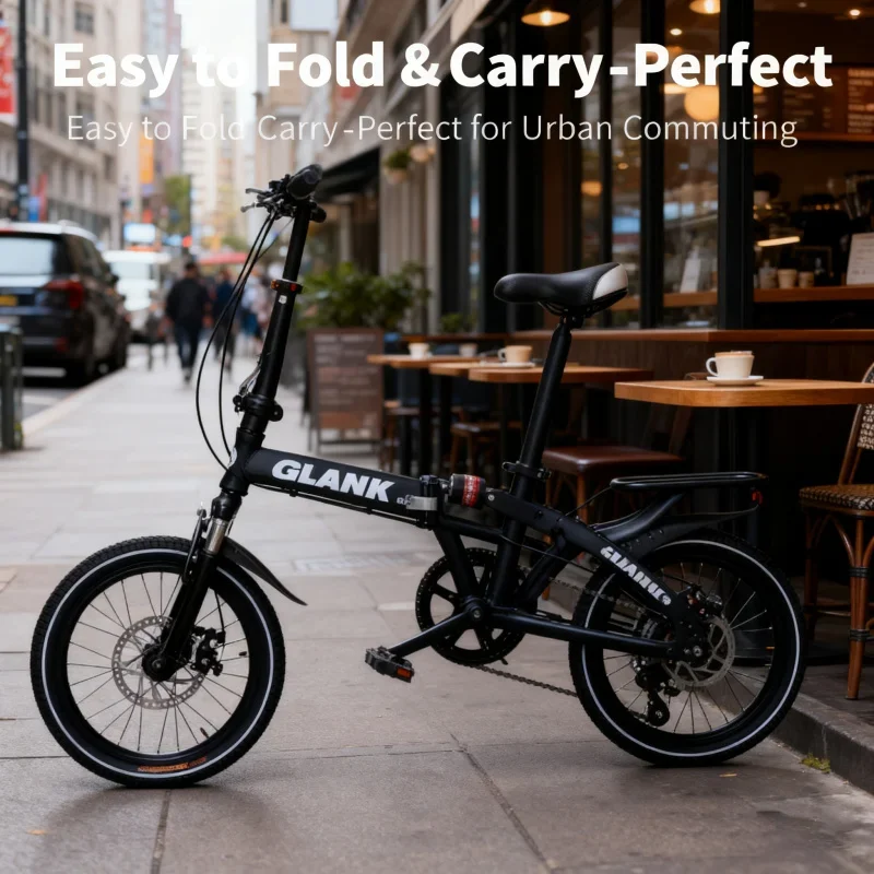 

Прохладное черное колесо с двойной амортизирующей полосой для студенческого велосипеда, мини-велосипед с дисковым тормозом с регулируемой скоростью - производитель Su