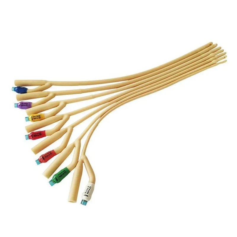 1 шт. двойной воздушный шар, 2/3-камерный латексный катетер, стерилизованный уретральный катетер с силиконовым покрытием, мужской/женский/детский мочевой катетер